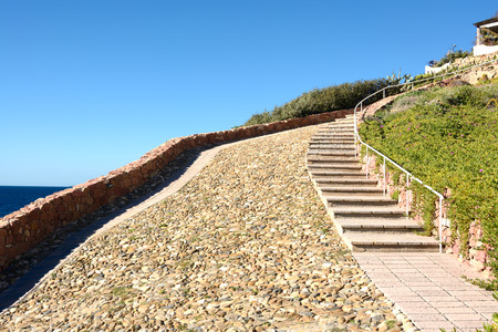 Narrow cobbled.Details of a renovated village