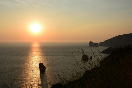 Summer sunset near the coastの写真素材