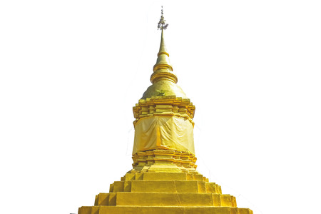 A isolated huge golden pagoda in Chiang Mai province,Thailandの写真素材