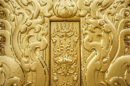 Golden Door in Wat Rong Khun,Chiang Rai province , Thailandの写真素材