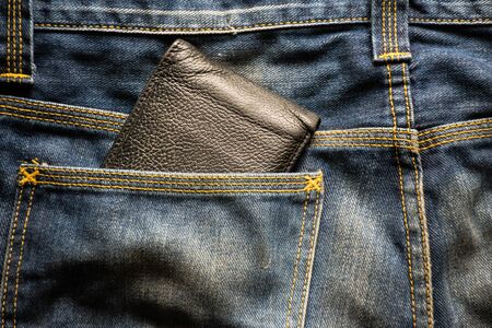 wallet jeans travel blueの写真素材