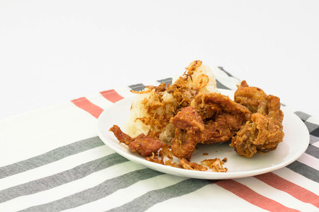 rice sticky fried chicken thai food styleの写真素材