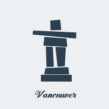 Vector Inukshuk Vancouver. のイラスト素材