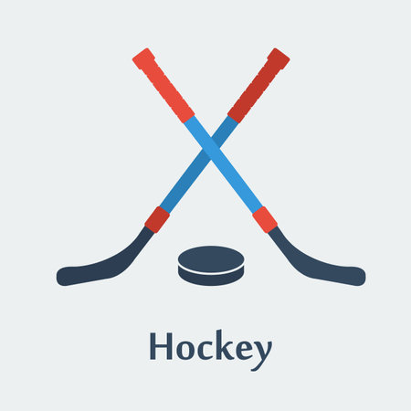 Vector hockey sticks and puck. のイラスト素材