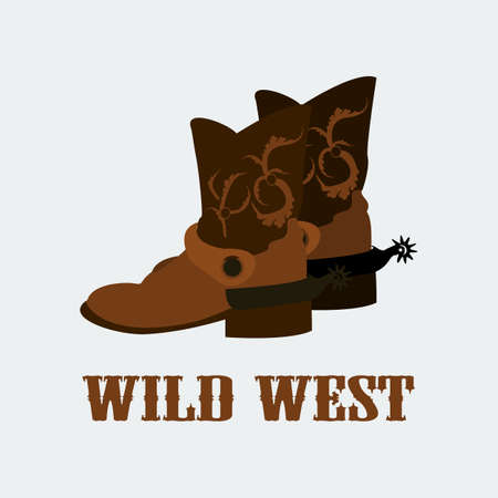 vector cowboy boots wild west. のイラスト素材