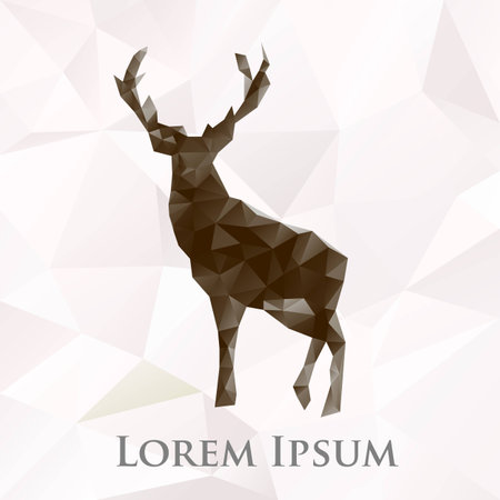 Vector deer animal symbol. Polygonal illustration のイラスト素材