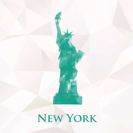 Vector statue of liberty new york symbol. Polygonal illustration のイラスト素材