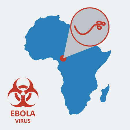 Vector africa and ebola virus.のイラスト素材