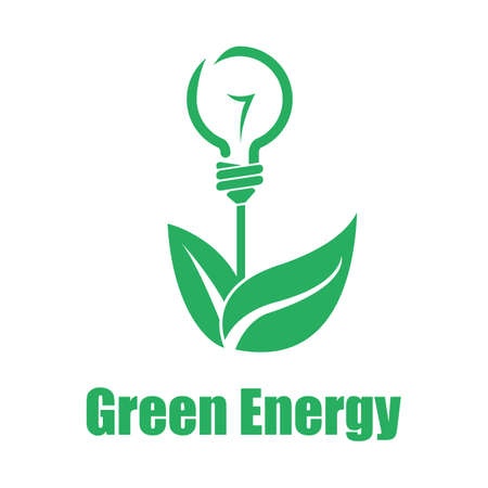 Vector green energy white backgroung. Technologies of the future.のイラスト素材