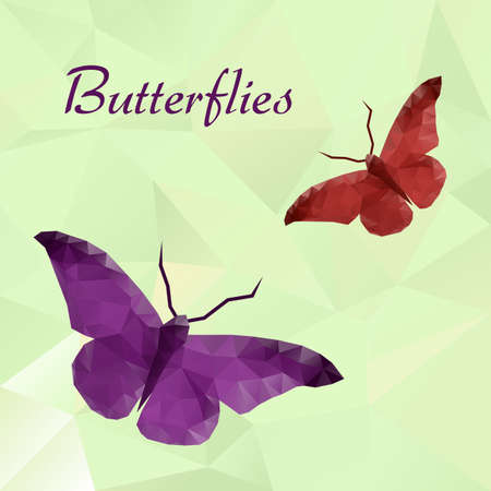 Vector butterflies color geometric. Abstract insect. Polygonal design eps10.のイラスト素材