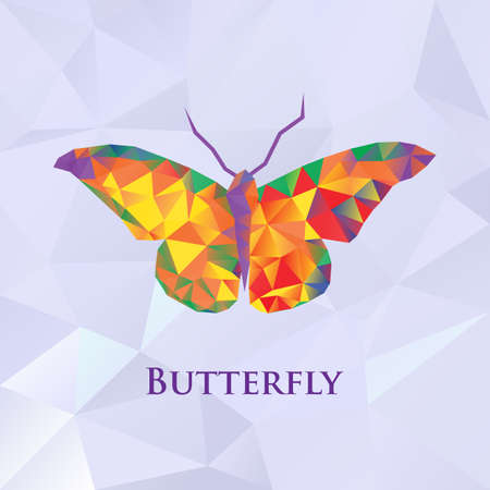 Vector butterfly color geometric. Abstract insect. Polygonal design eps10.のイラスト素材