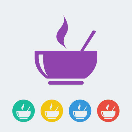 Vector bouillon flat button. File format eps 10.のイラスト素材