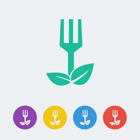 Vector vegan food flat button. File format eps 10.のイラスト素材