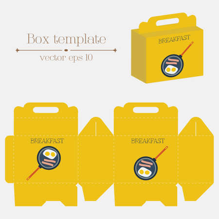Vector box template. Breakfast package. Format eps10.のイラスト素材