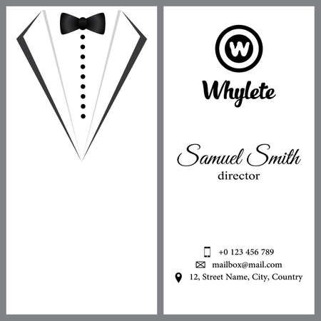 Vector business card on white tuxadoのイラスト素材