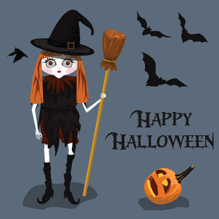background with Halloween style with witch Format eps10.のイラスト素材