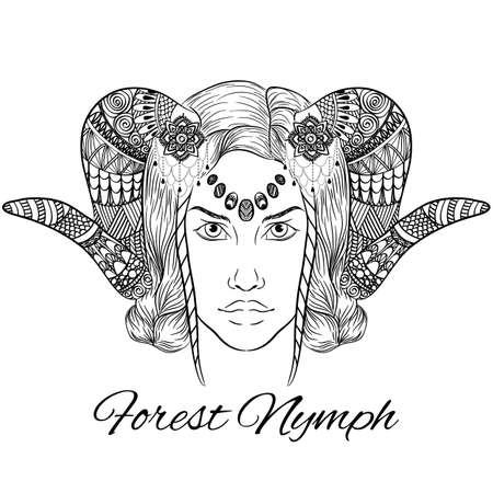 Vector Forest nymph. Anti stress.のイラスト素材