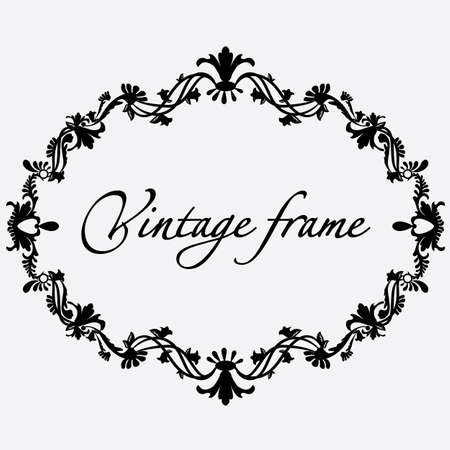 Vector vintage frame. Flower ornament.のイラスト素材