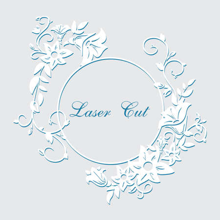 Laser cut with floral ornament design.のイラスト素材