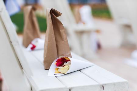 the rose petals in a bagの写真素材