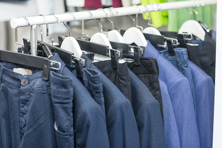 fashion clothing on hangersの写真素材