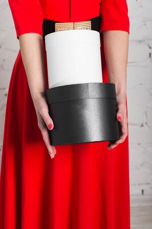 Gift woman showing beautiful gift