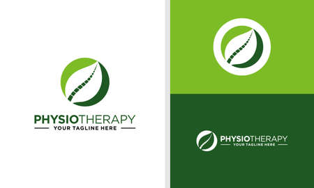 PHYSIO THERAPY LOGO LEAF SOPHISTICATED EDITABLEのイラスト素材