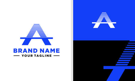 LETTER A SCAN LOGO NEGATIVE SPACE EDITABLEのイラスト素材