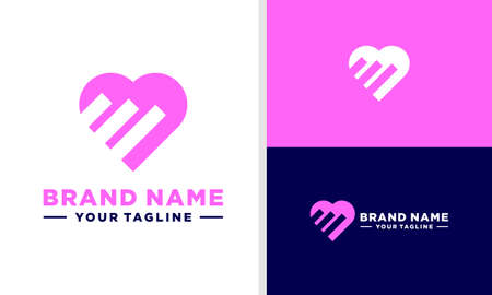 LOVE LOGO INVESTMENT NEGATIVE SPACE EDITABLEのイラスト素材