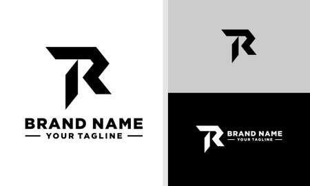 LETTER R LOGO MONOGRAM BOLD GEOMETRIC EDITABLEのイラスト素材