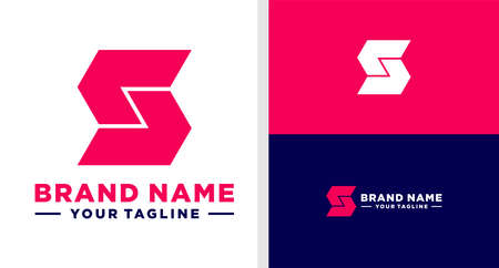 LETTER S LOGO MONOGRAM TECHNOLOGY EDITABLEのイラスト素材