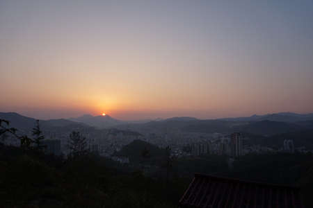 natural sunset sceneryの写真素材