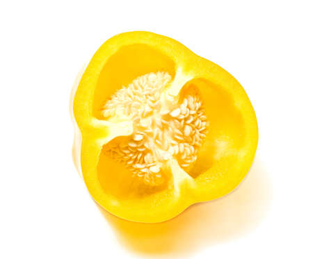 yellow bell peppers isolated  on a white background 