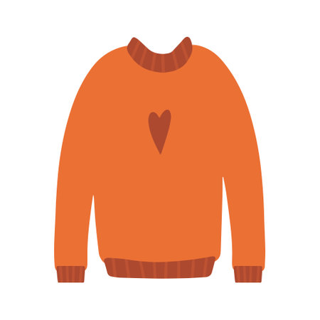 Hand drawn illustration of fashion sweater. Isolated element on white background. autumn sweaterのイラスト素材