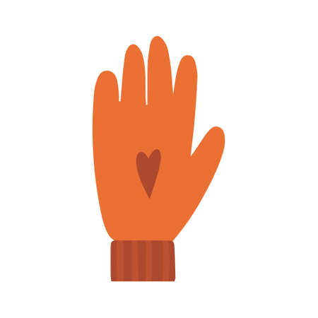 Hand drawn illustration of fashion glove. Isolated element on white background. autumn gloveのイラスト素材
