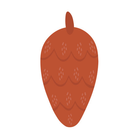 cartoon pinecone. hand drawn illustration.のイラスト素材