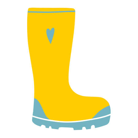 Hand drawn illustration of fashion boot. isolated element on white backgroundのイラスト素材