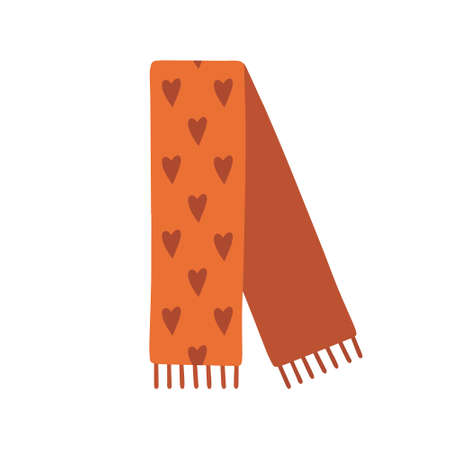 Hand drawn illustration of fashion scarf. Isolated element on white background. autumn scarfのイラスト素材