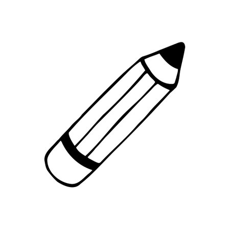 Single element of pen in doodle business set. Hand drawn vector illustration for cards, posters, stickers and professional design.のイラスト素材