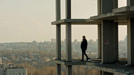 Young woman with modern haircut.の写真素材