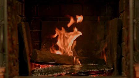 A nice fire in a fire placeの写真素材