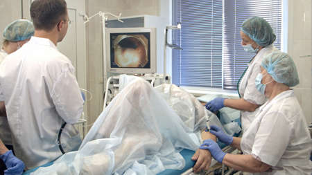 Operation using laparoscopic equipmentの写真素材