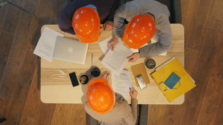 Architect engineer meeting people brainstormingの写真素材