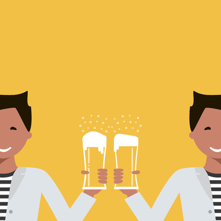 Happy Young Man With A Glass Of Beer In His Hand Banner Ad A Good
