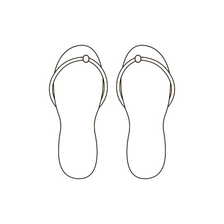 Beach slippers icon. Flip-flops shoes. Sand sandals. illustrationのイラスト素材