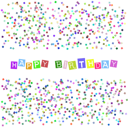 Happy Birthday, party invitation, banner. Greeting card with colorful pattern on a background. Vector illustrationのイラスト素材