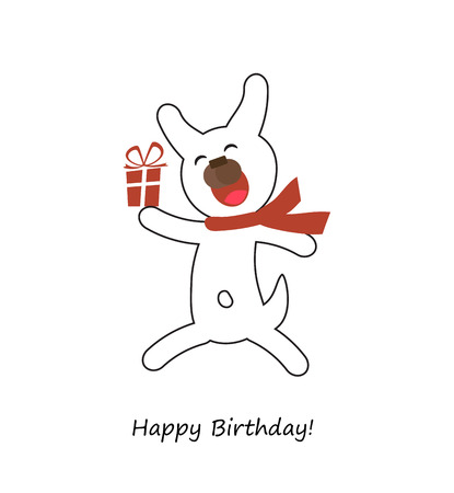 Happy Birthday Card with Dogのイラスト素材