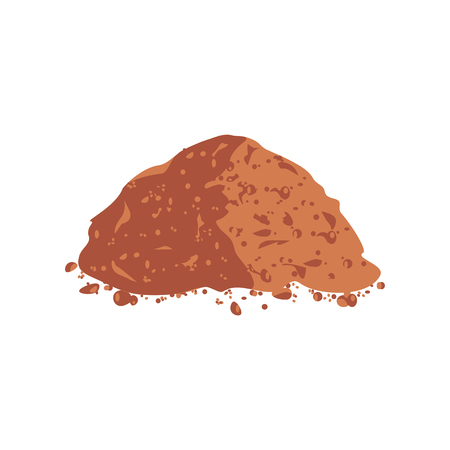Pile Cocoa Powder. Cacao isolated on white background Vector illustration flat designのイラスト素材