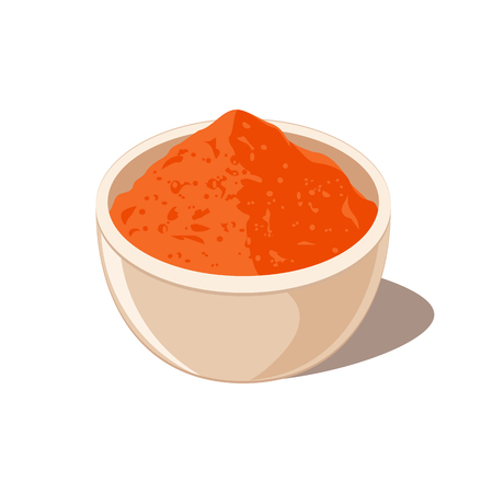 Chili Spice Powder in Bowlのイラスト素材