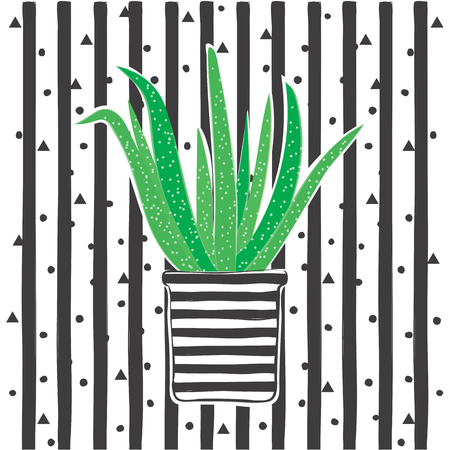 Home Plant Card in Skandinavian Styleのイラスト素材